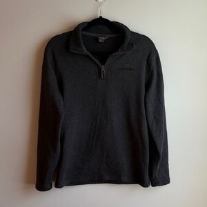 Eddie Bauer Men's Charcoal Quarter Zip Sweater